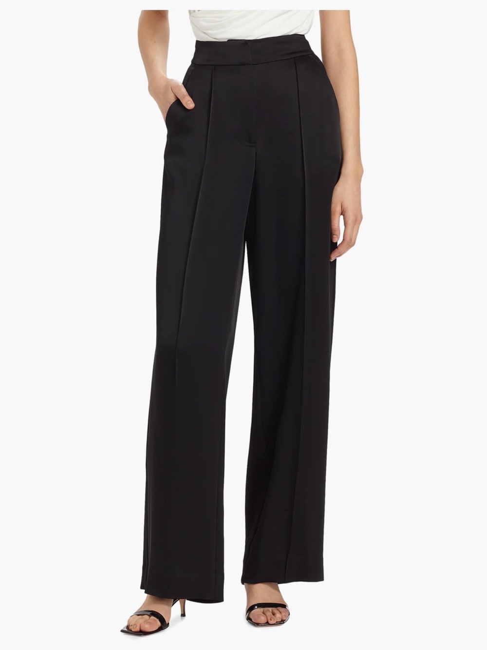 Simkhai Kyra High-Waist Black Wide-Leg Trousers